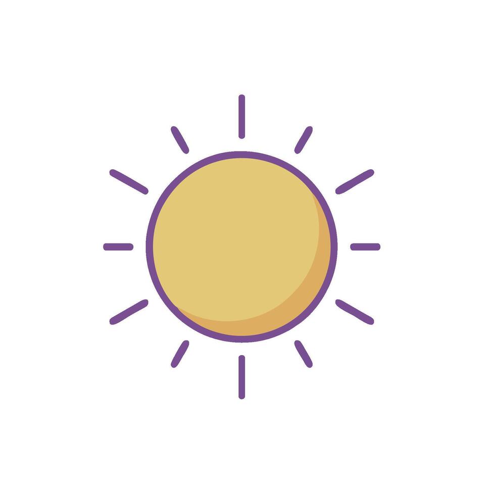 Sun icon illustration on white background vector