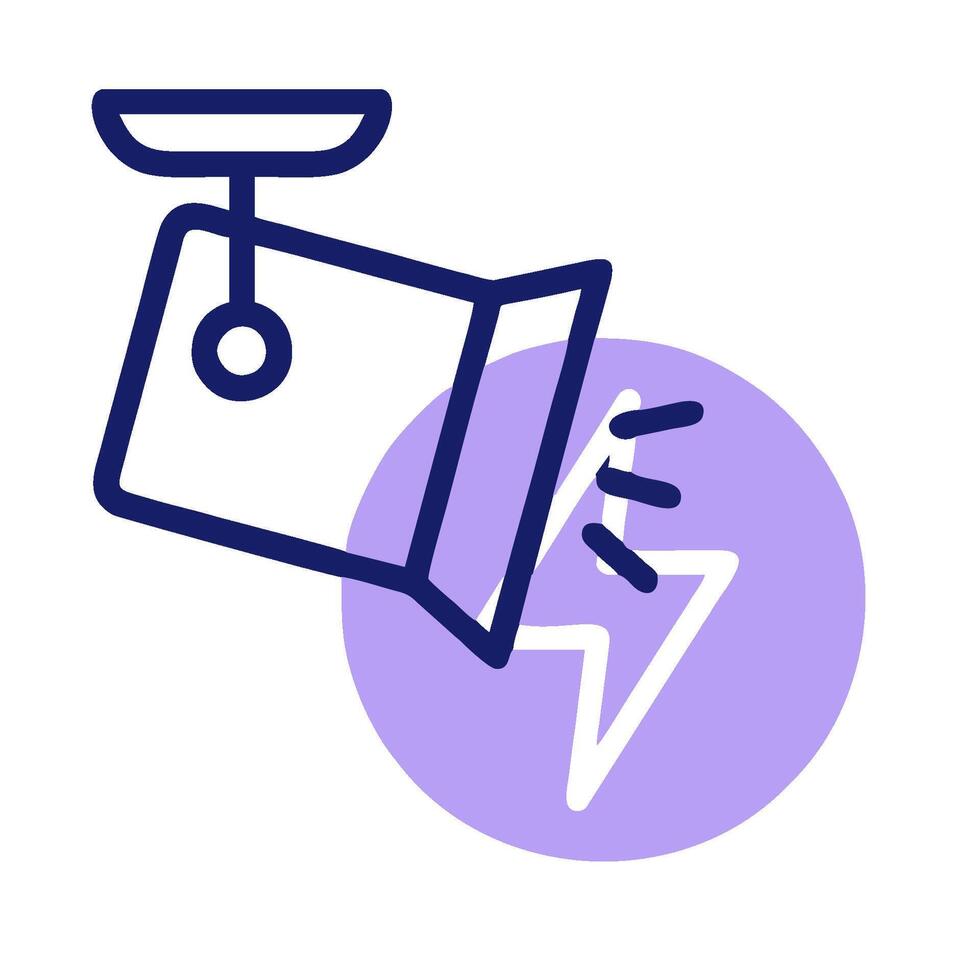 A purple light bulb with a lightning bolt on it vector