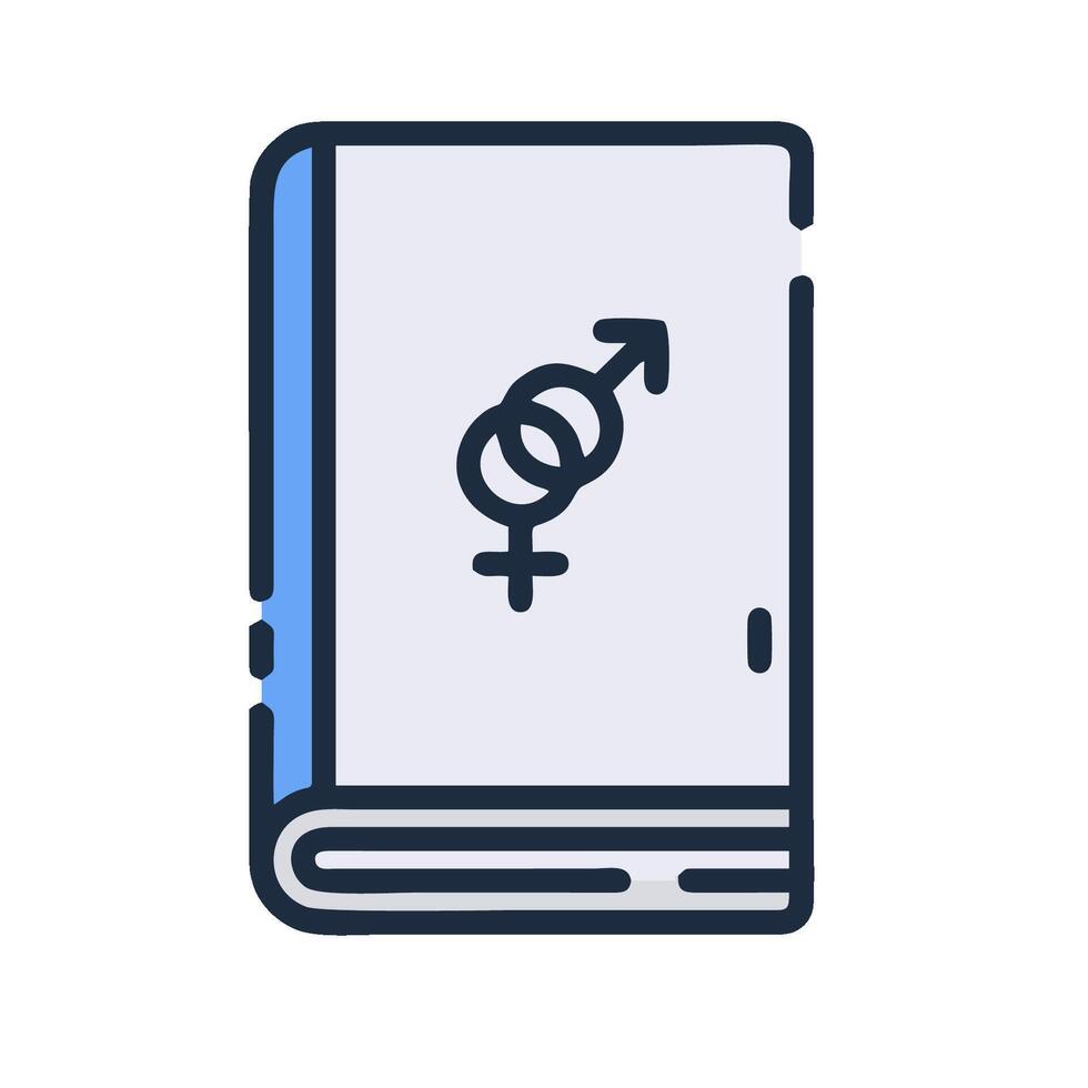 A book with a male and female symbol on it vector