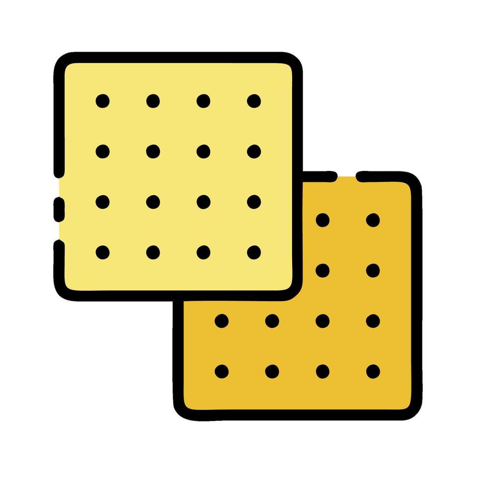 Two crackers with holes in them on a white background vector