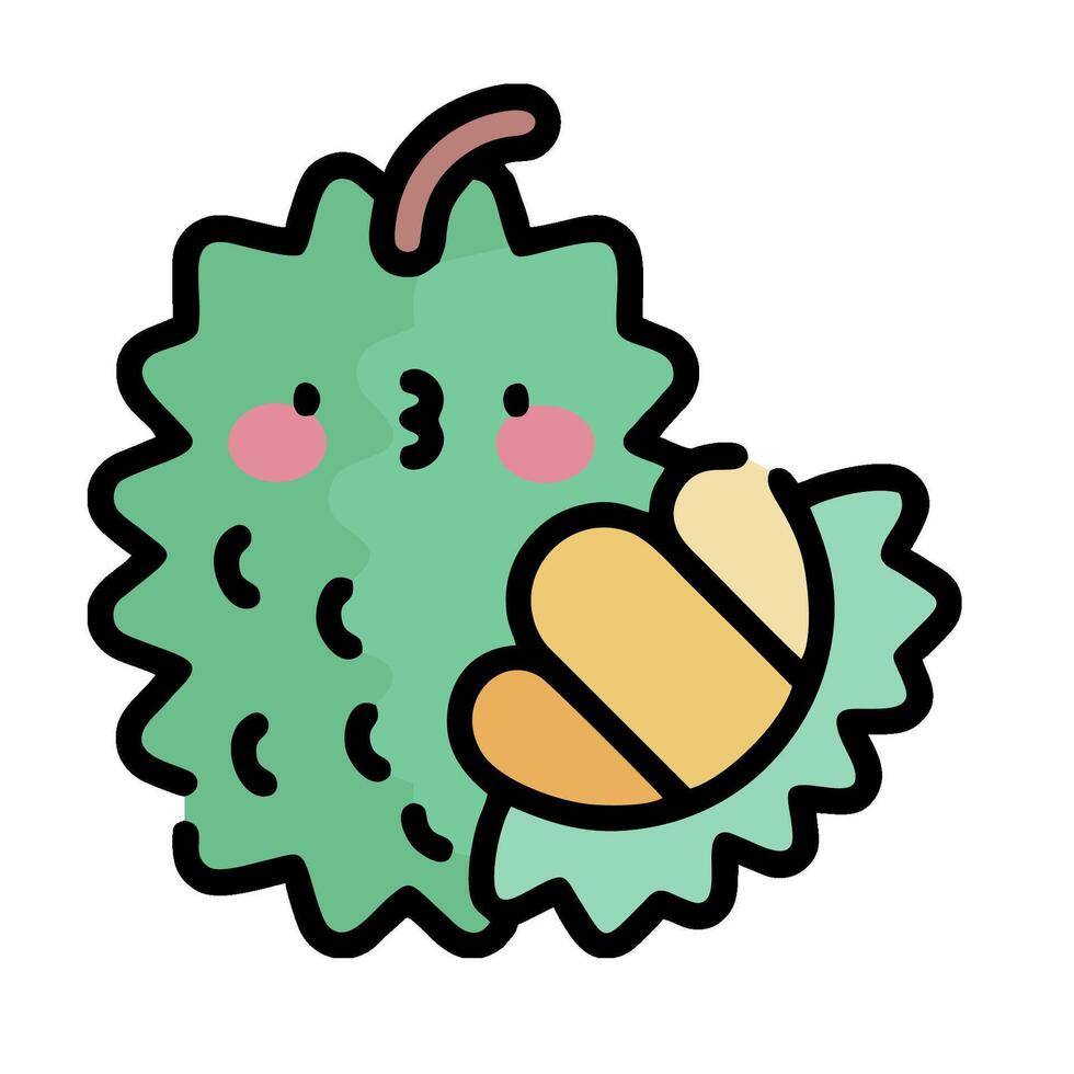 Cute durian fruit illustration vector
