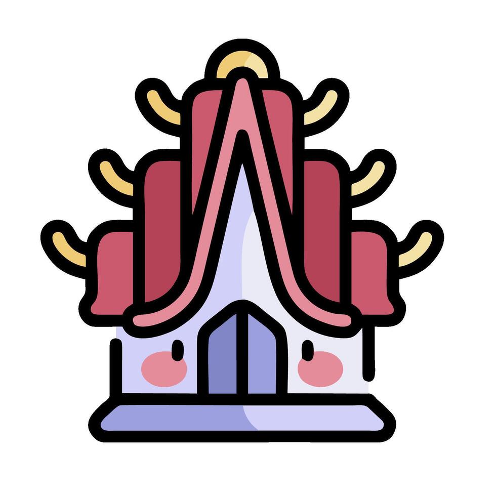 A chinese temple icon with a roof vector