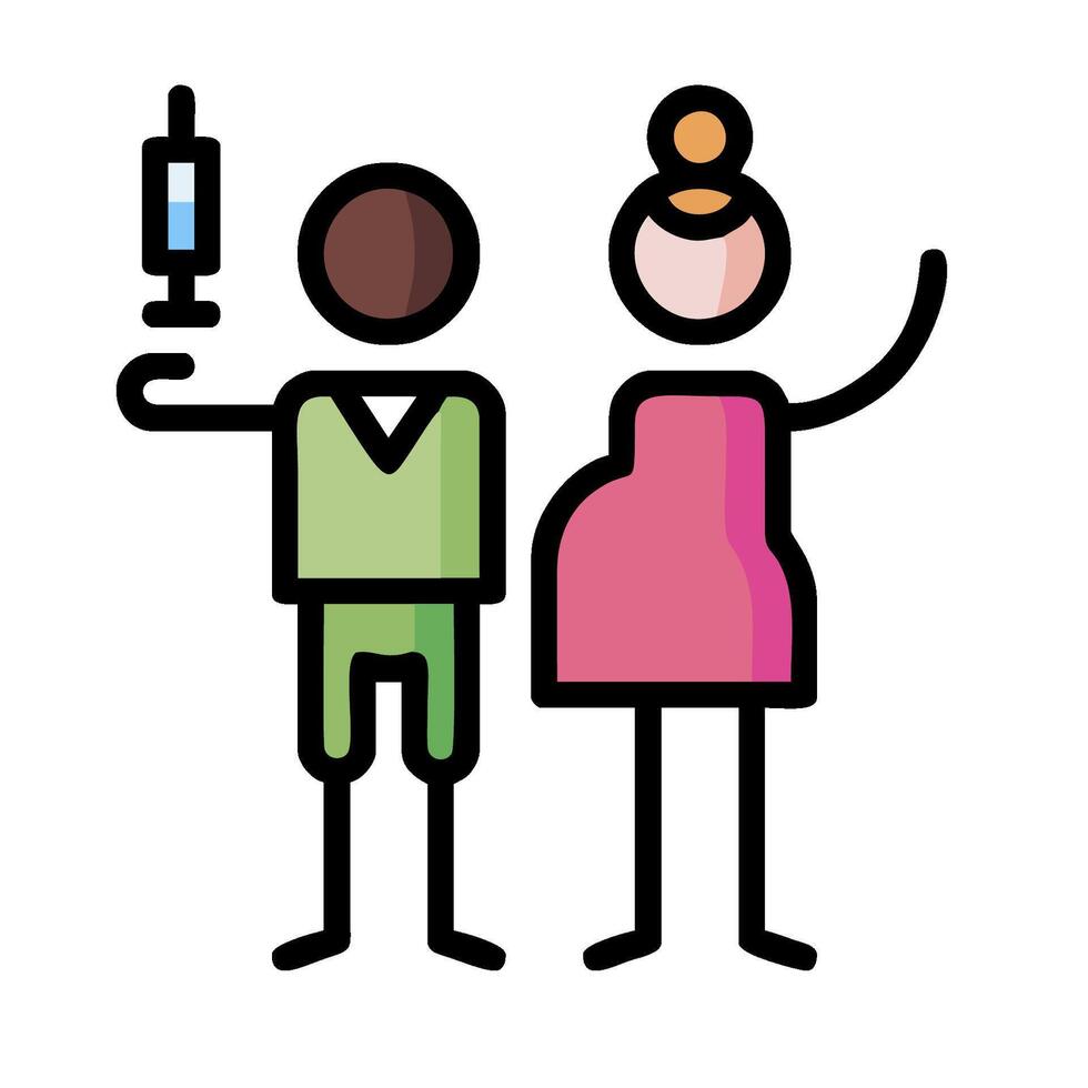 A man and woman holding a syringe vector