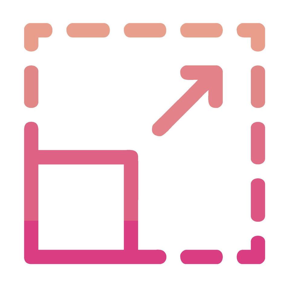 A pink and white square with an arrow pointing up vector