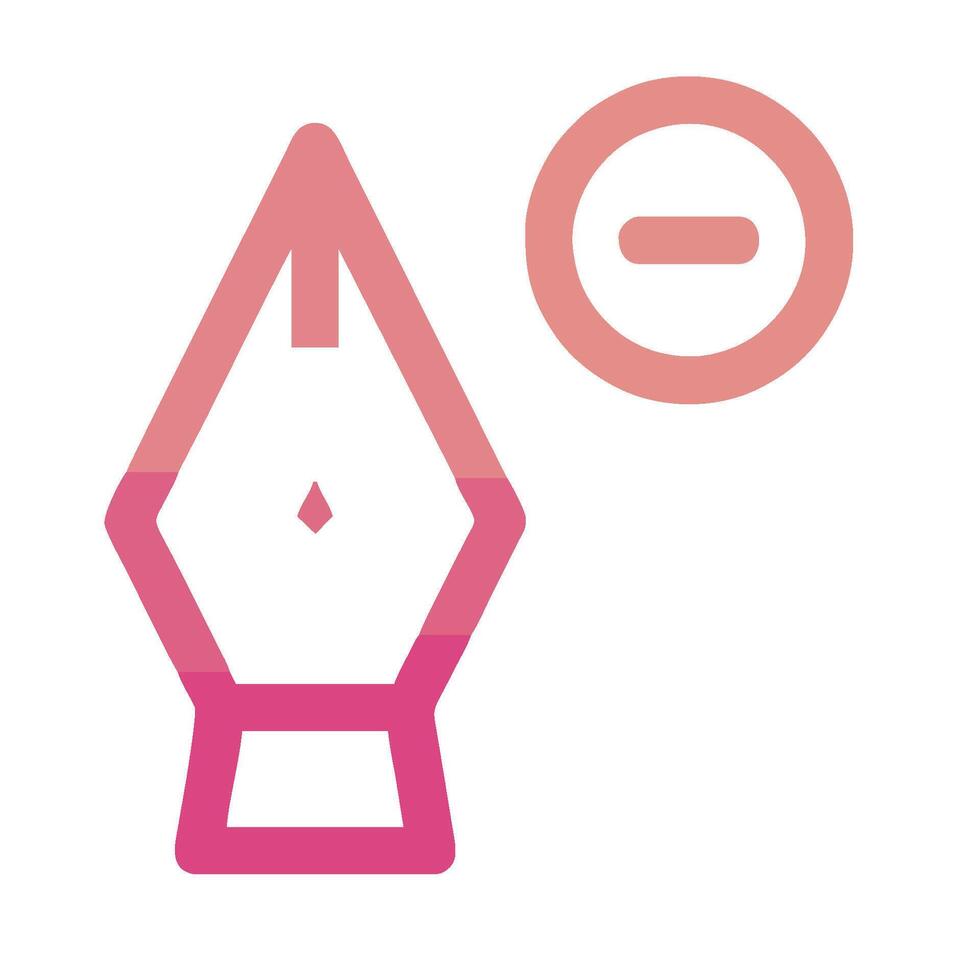 A pink pen and a red dot next to each other vector