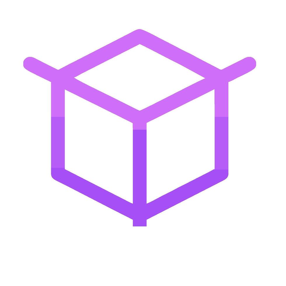 A purple cube with a white background vector