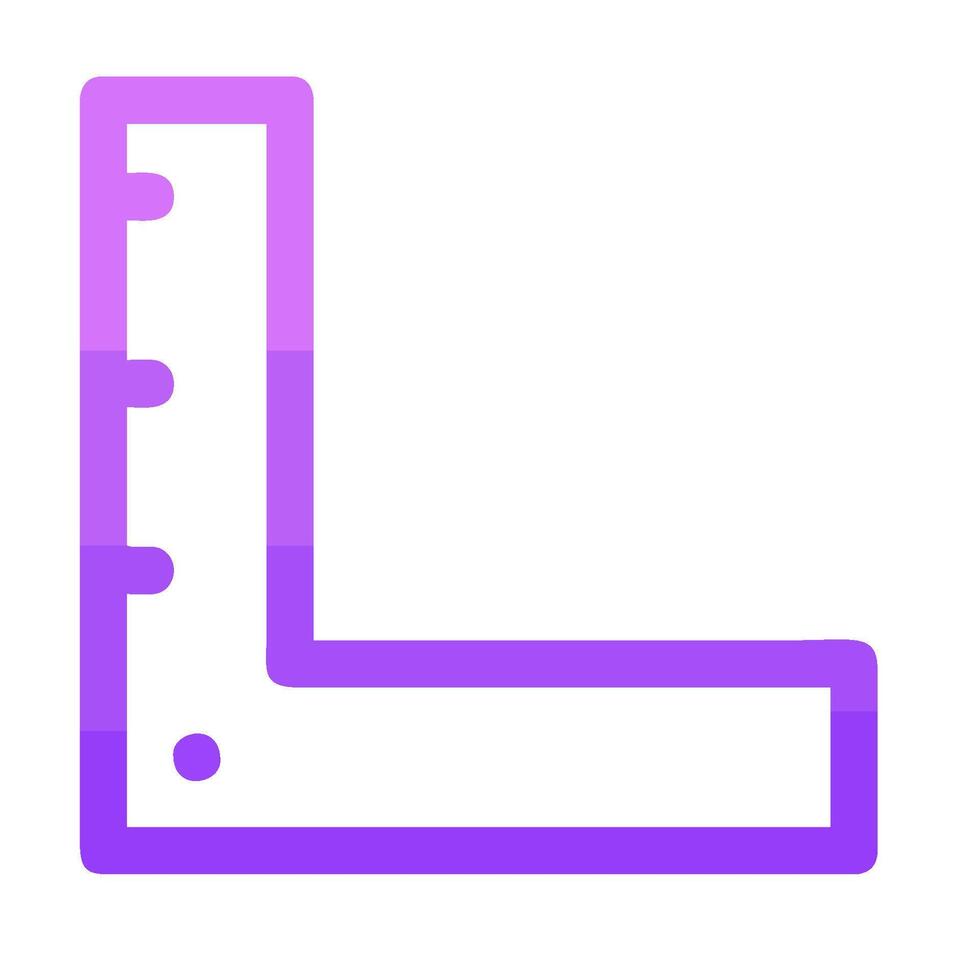 A purple and white icon of a ruler vector