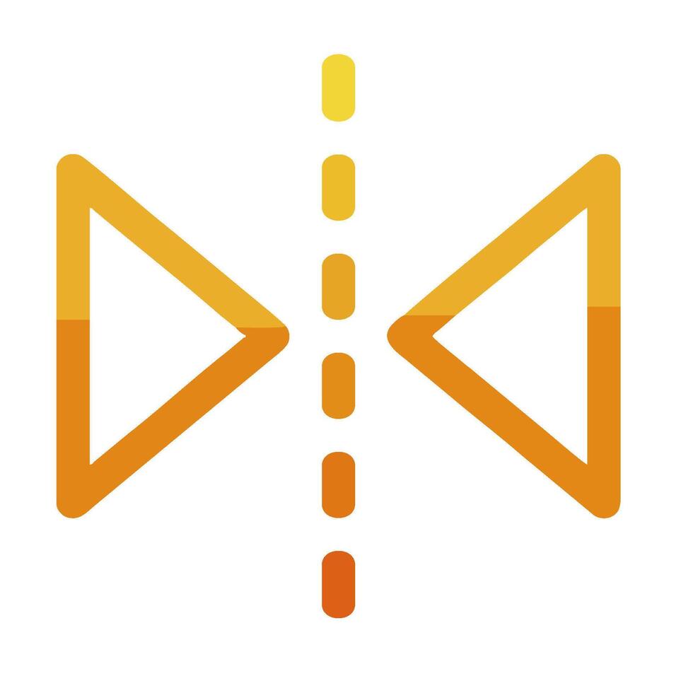 A yellow arrow pointing to the left and right vector