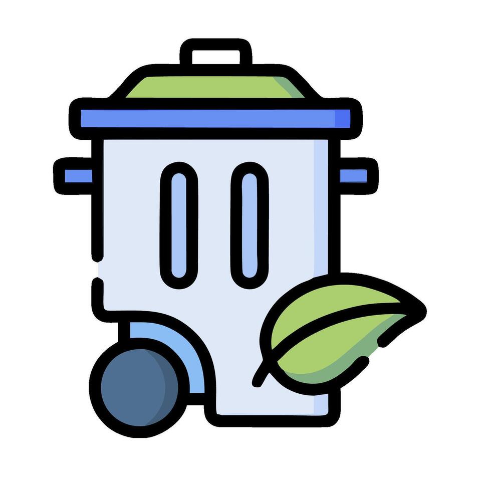 A trash can with a leaf on top vector