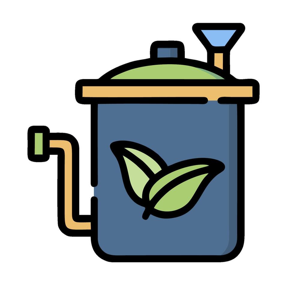 A green plant in a pot with a green leaf vector