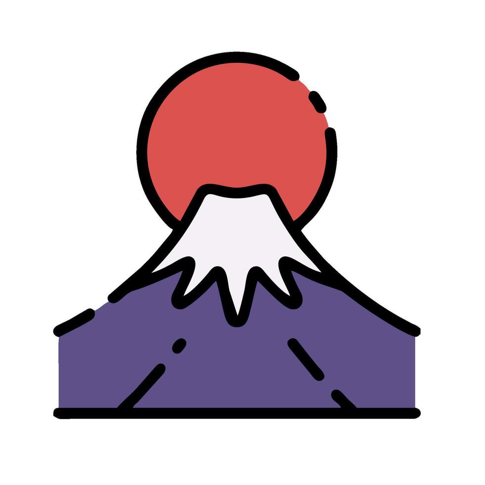 Mount fuji icon illustration vector