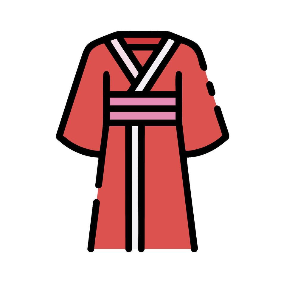 A red robe with a pink stripe on the front vector