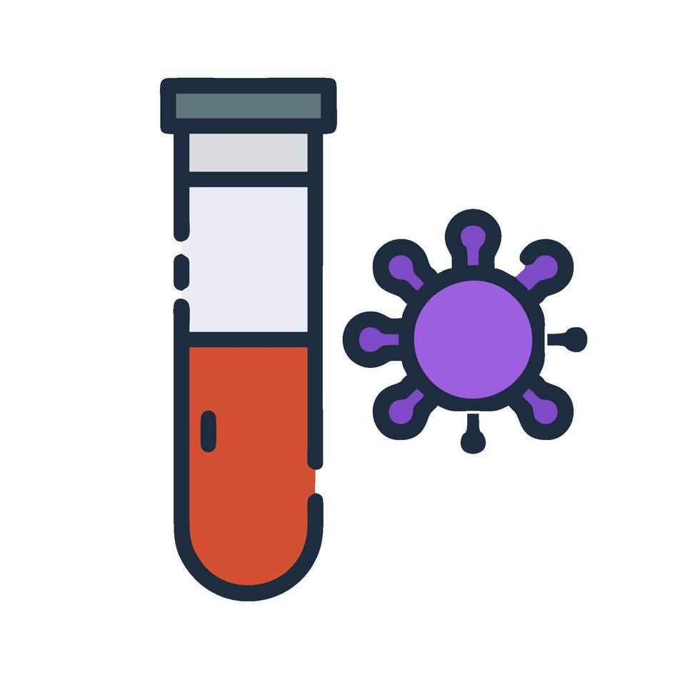 A test tube with a virus and a test tube vector