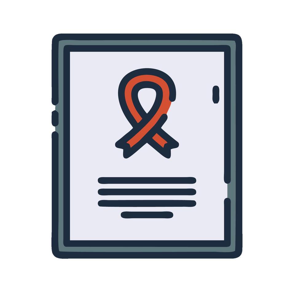 An orange ribbon on a document vector