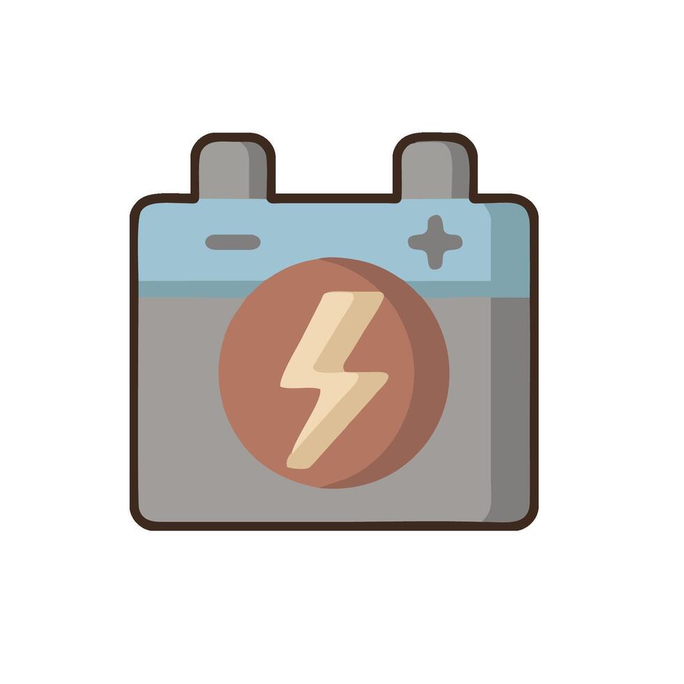 A battery icon with a lightning bolt on it vector