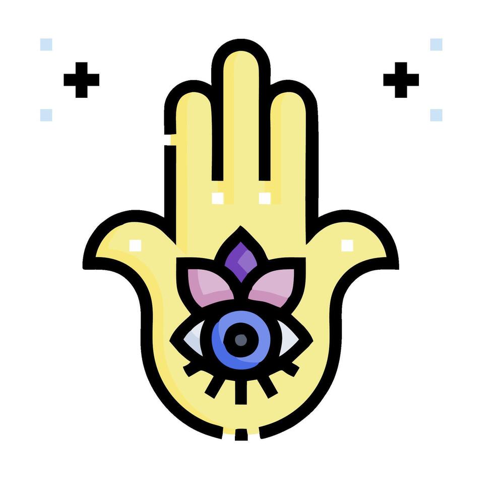 A hamsa hand with an eye on it vector