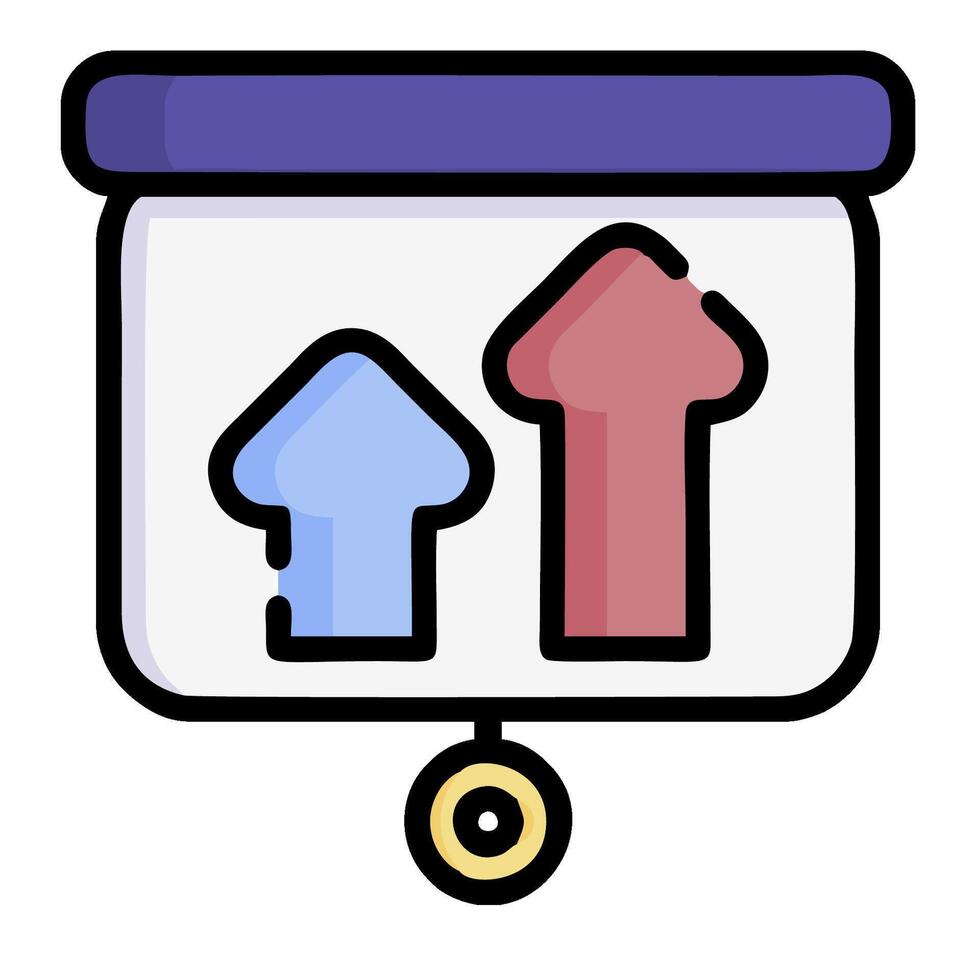 An icon of a clock with two arrows pointing up vector