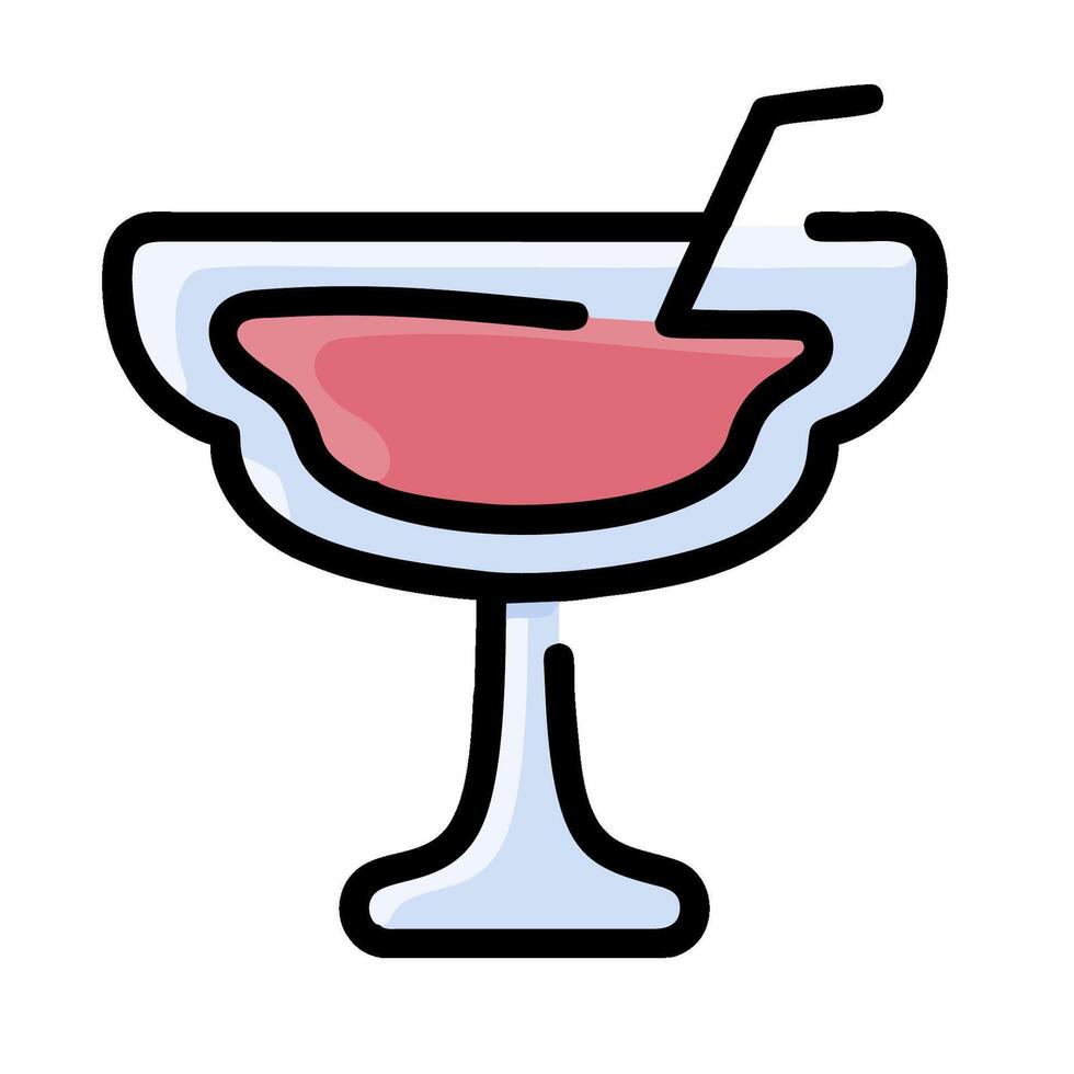 A drink with a straw in it on a white background vector