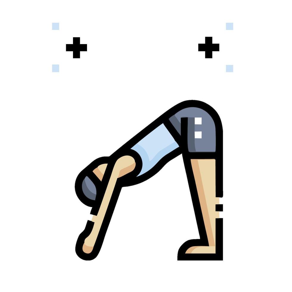 A person doing a downward dog pose vector