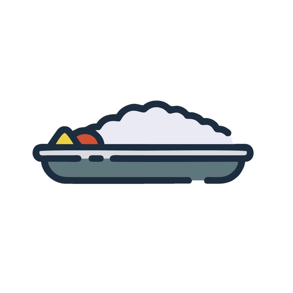 Rice in a bowl icon on a white background vector