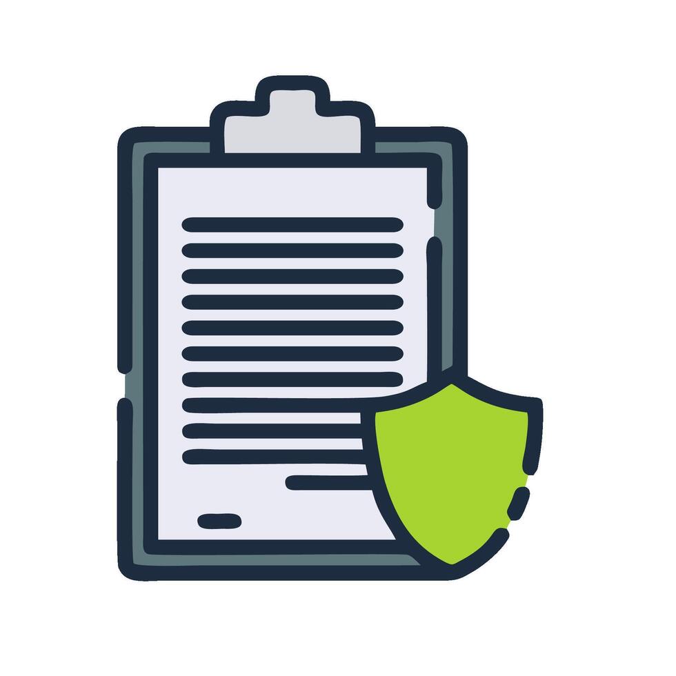 A clipboard with a shield icon vector