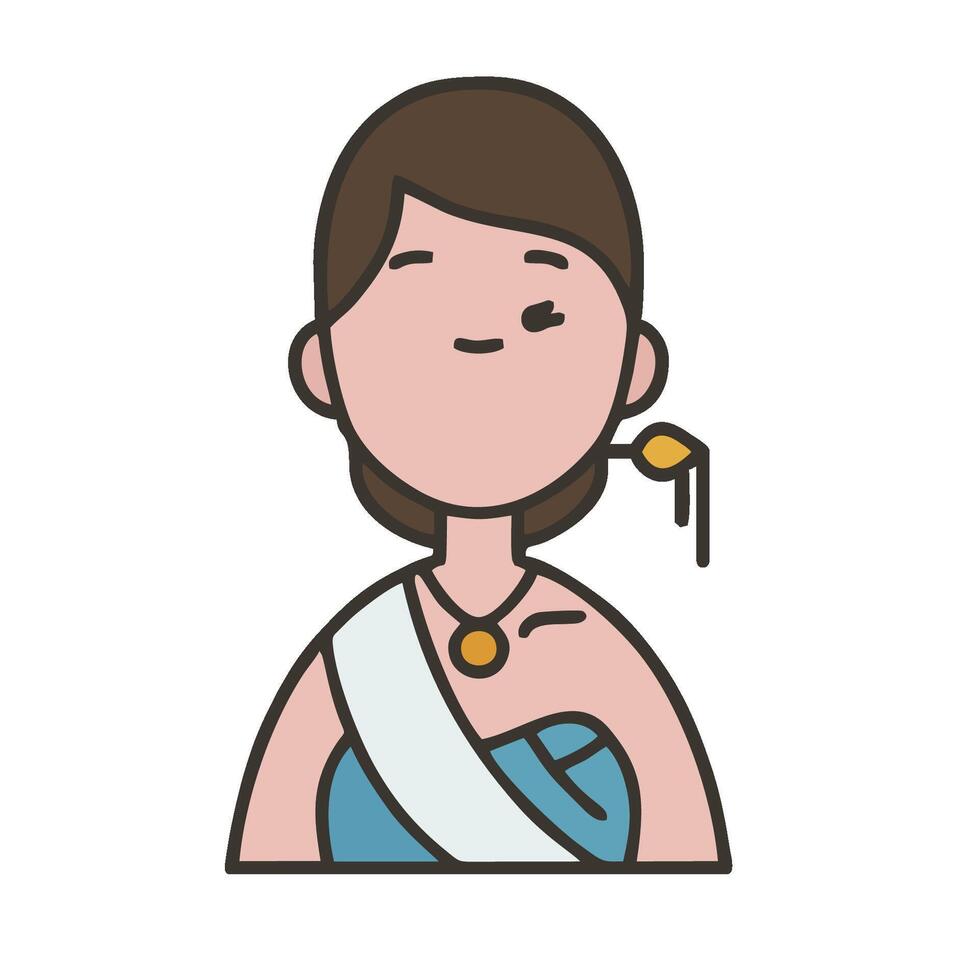 A woman with a crown on her head vector