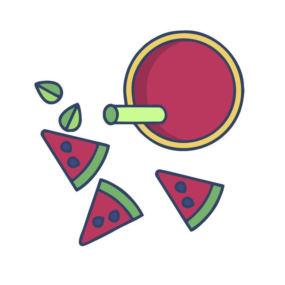 Watermelon juice icon illustration vector