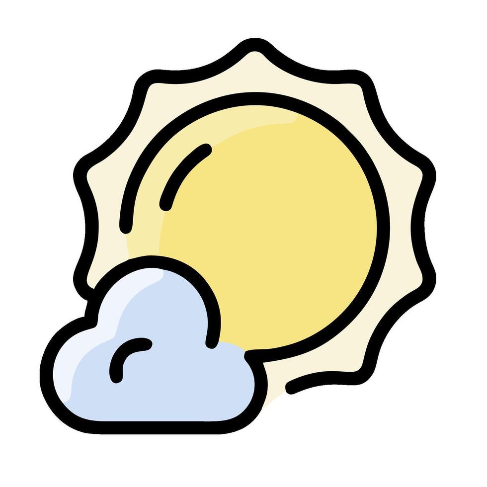 The sun and cloud icon vector