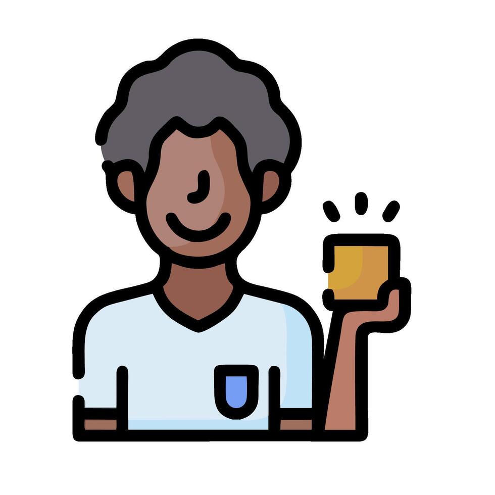 A man holding a cup of coffee vector