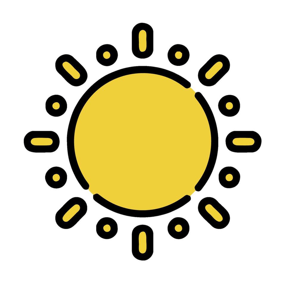 Sun icon illustration on white background vector