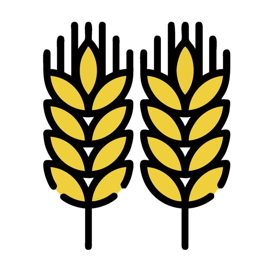 Two wheat ears on a white background vector