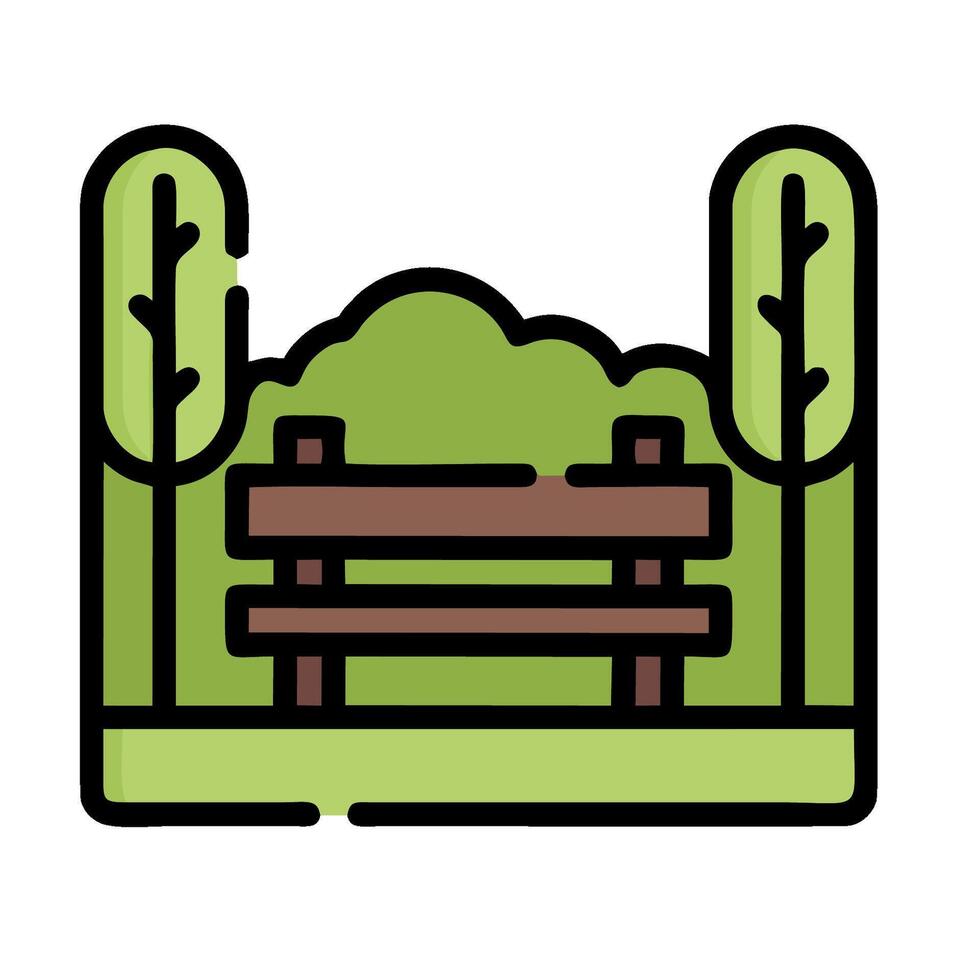 Park bench icon illustration vector