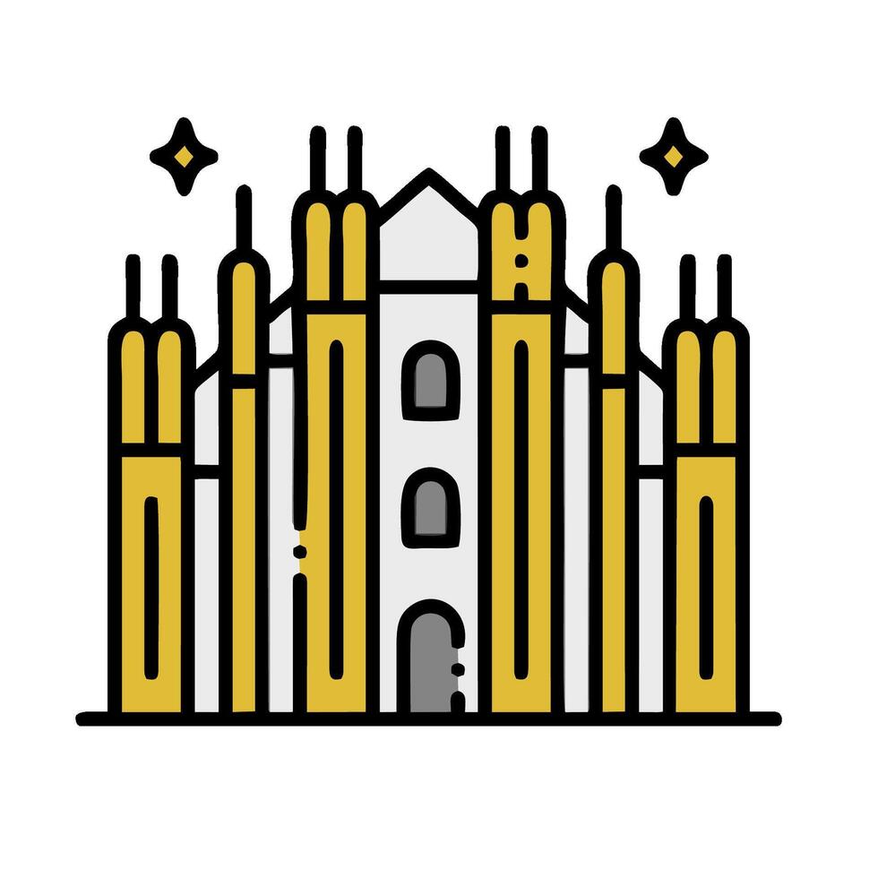 A church with a tower and a star on it vector