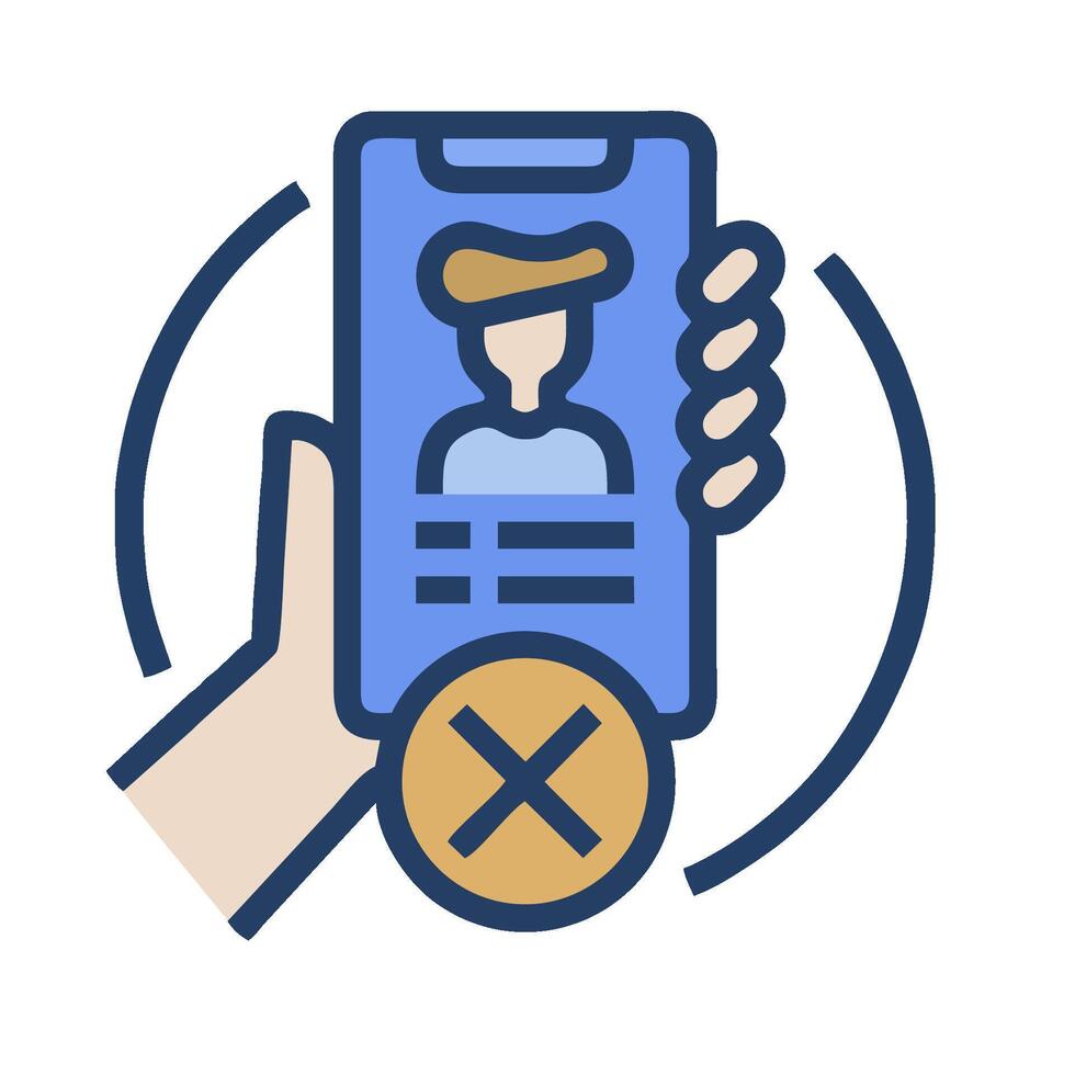 A hand holding a phone with a person on it vector