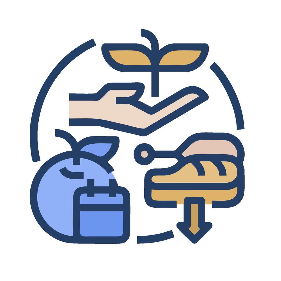A hand holding a plant and a fruit vector