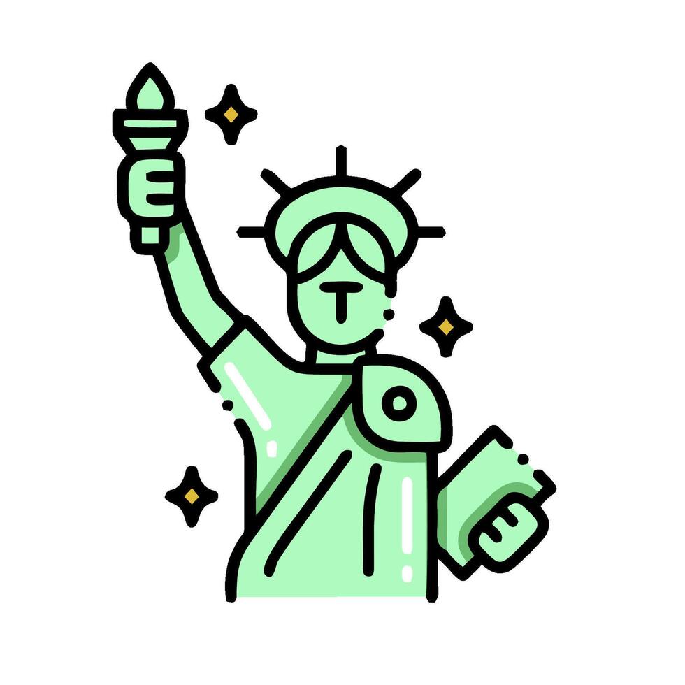 The statue of liberty is holding a torch vector