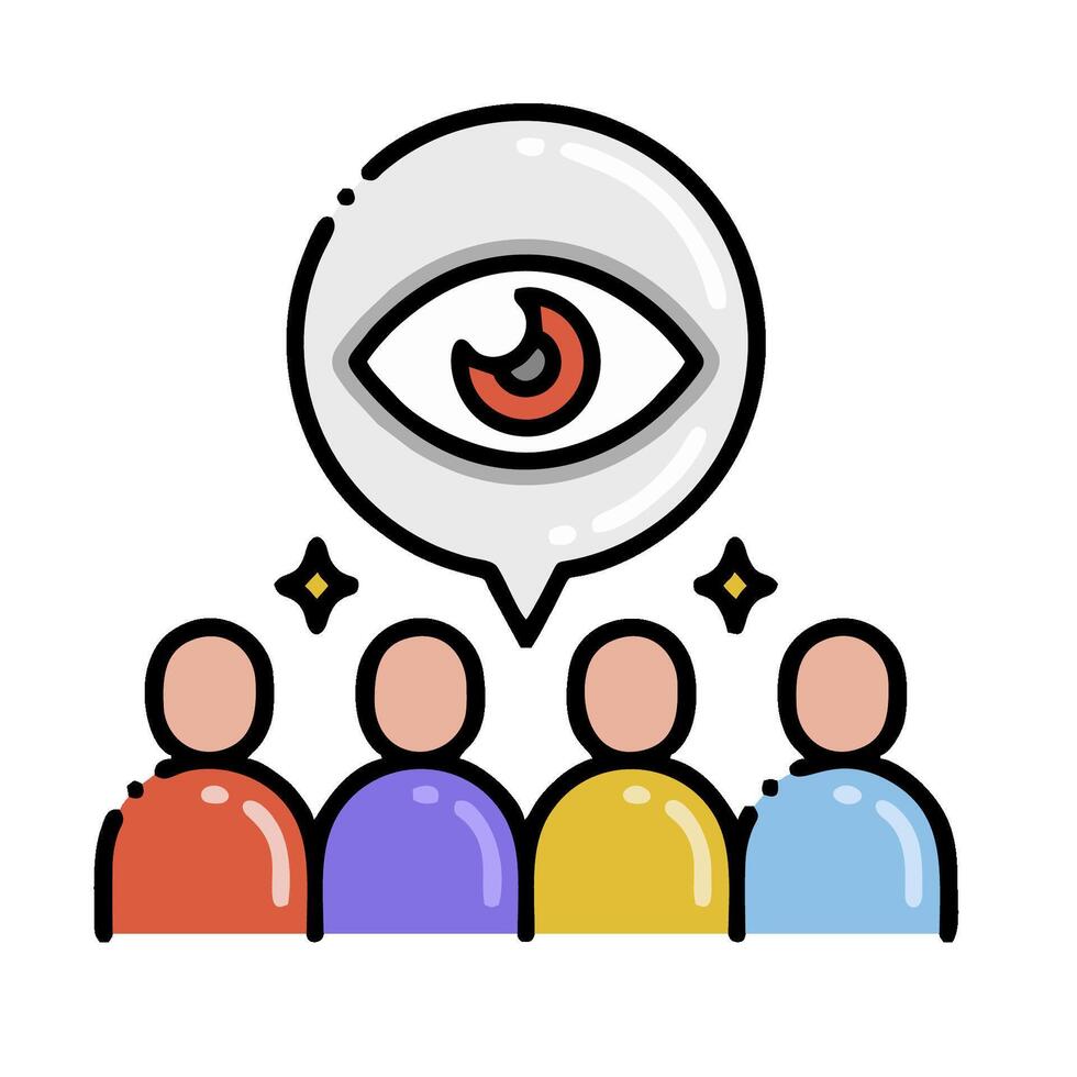 People with an eye icon on a white background vector