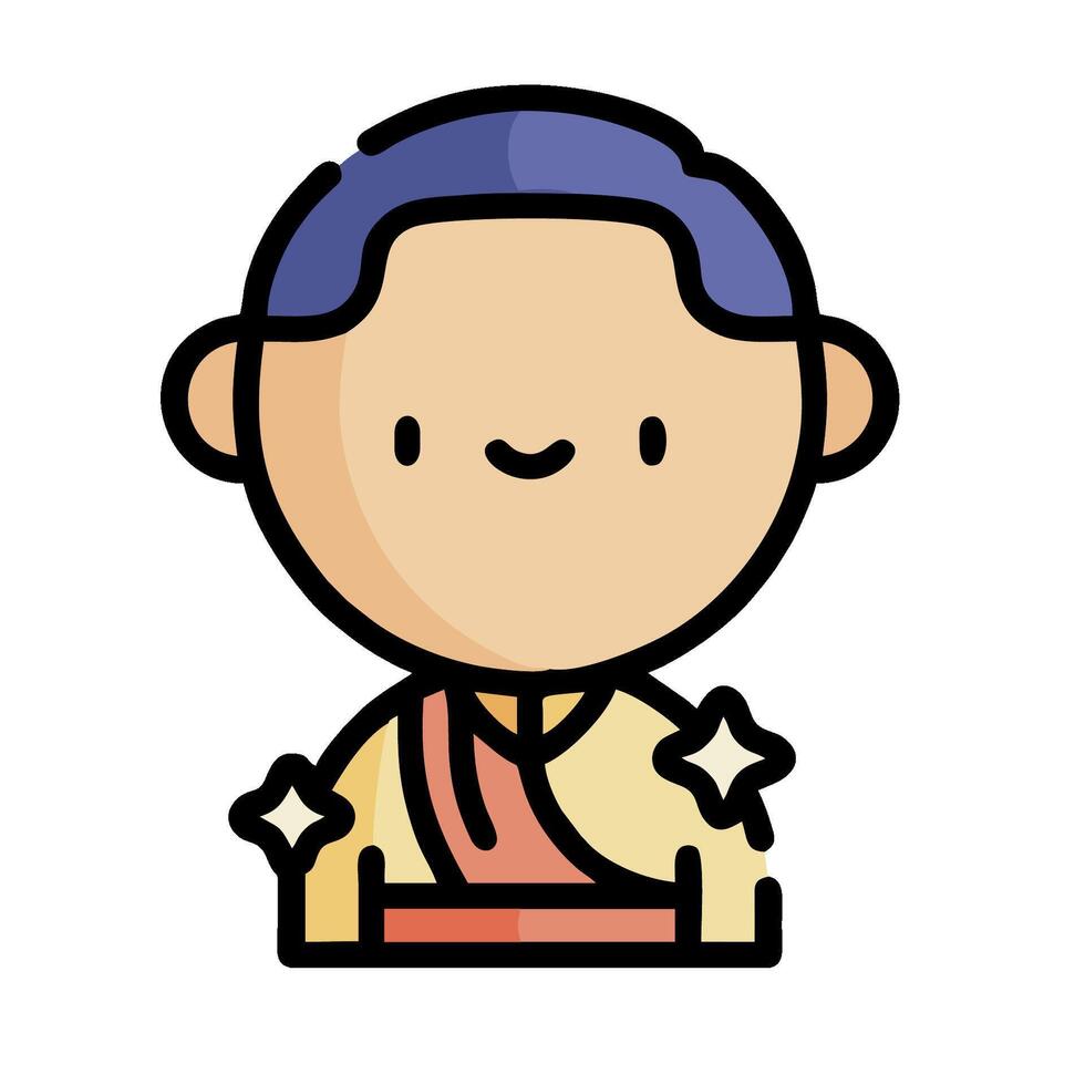 A cartoon character with a blue shirt and a star on his head vector