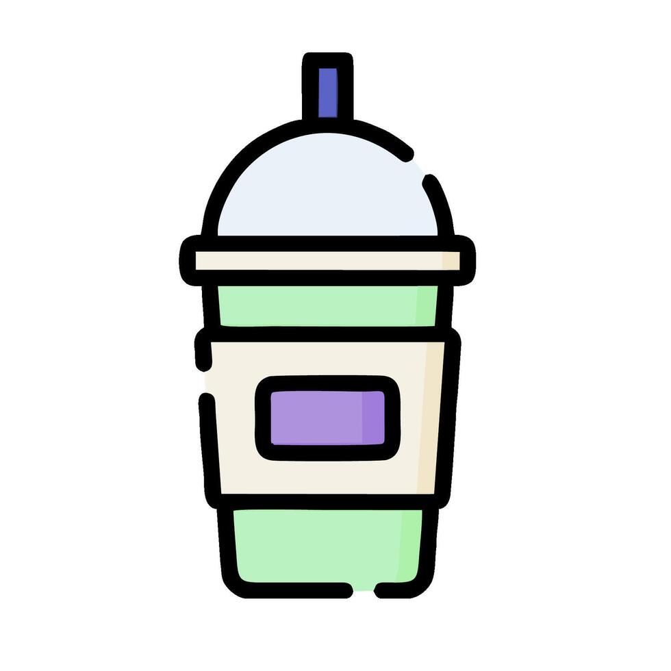 A drink cup with a straw and a lid vector