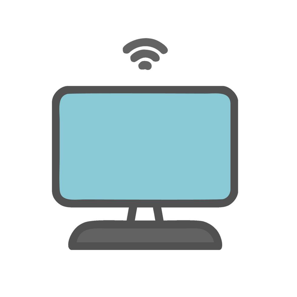 A computer monitor with wifi symbol on it vector