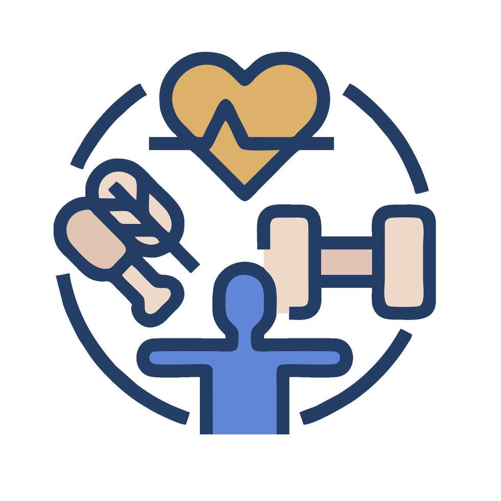 A person with a heart and a barbell vector