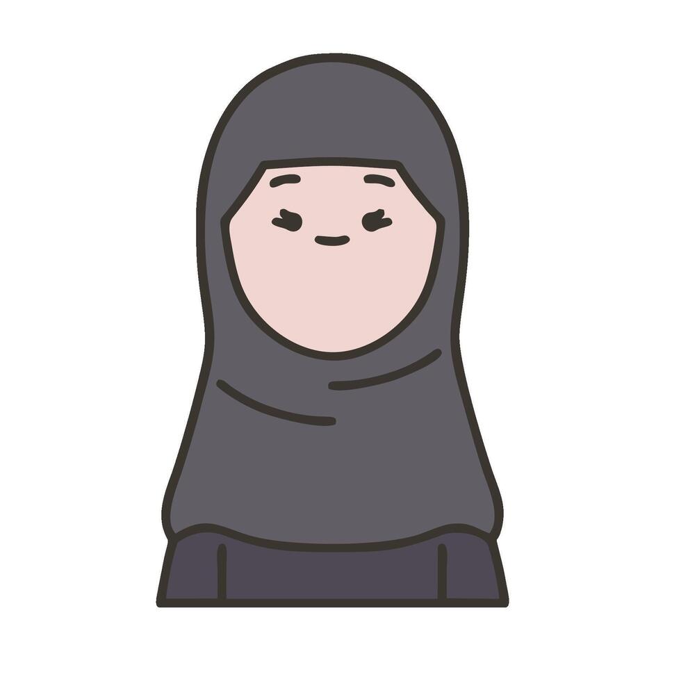A cartoon woman wearing a hijab vector