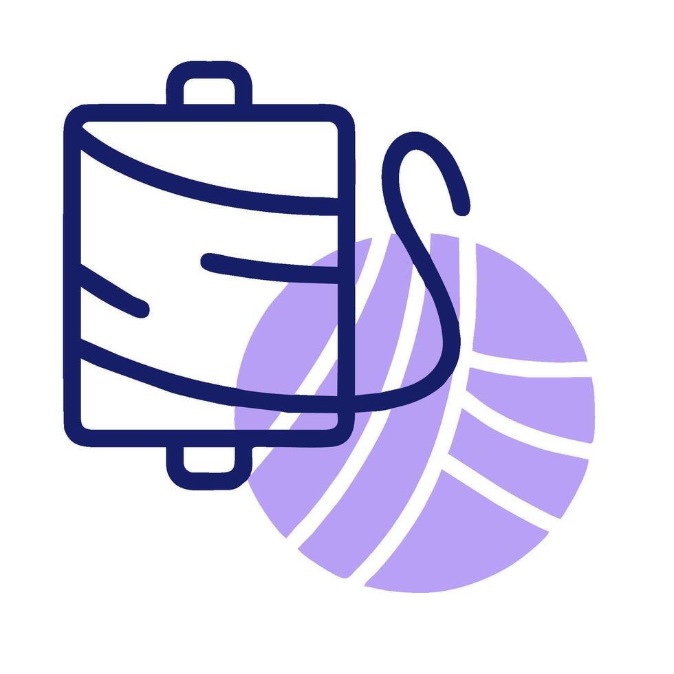 A purple ball of yarn and a needle vector