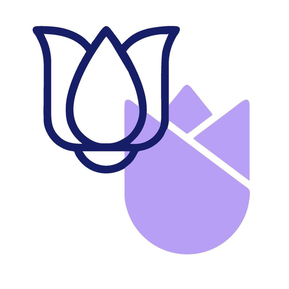 A purple flower with a purple stem and a purple petal vector