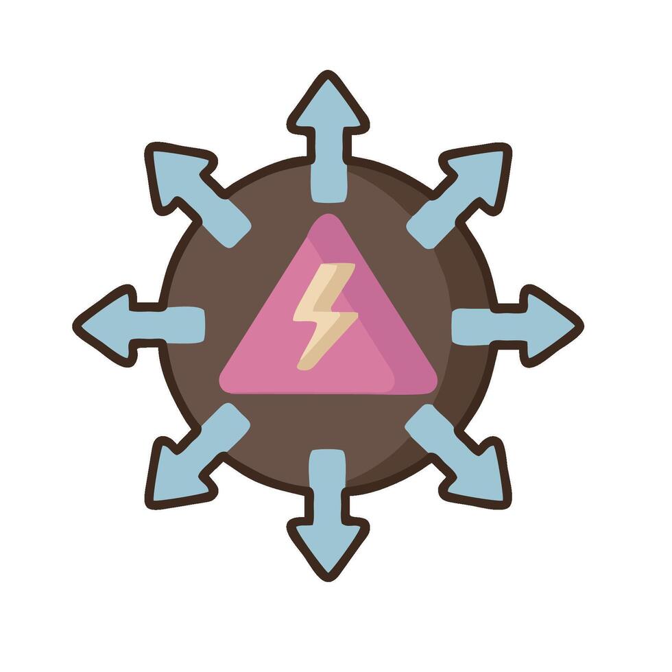 A circular icon with arrows pointing in different directions vector