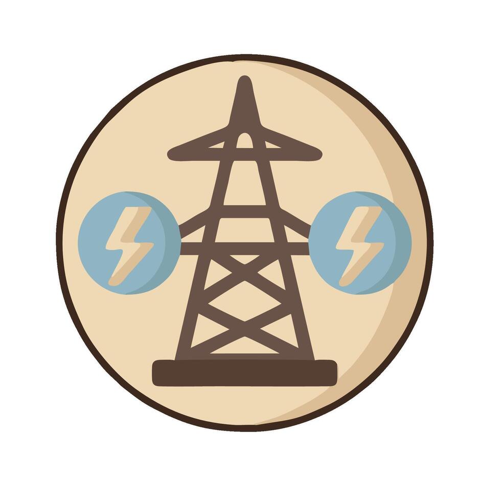 Electricity power tower icon illustration design vector