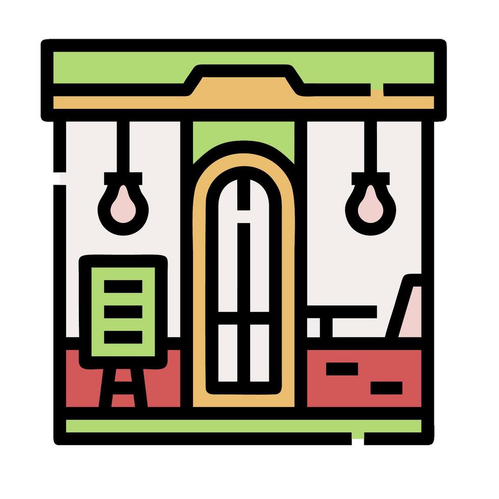 A small store with a window and a door vector