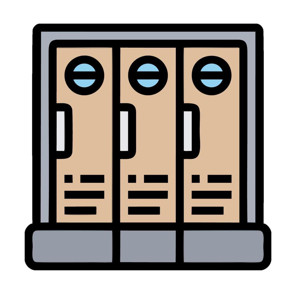 A file cabinet with three doors vector