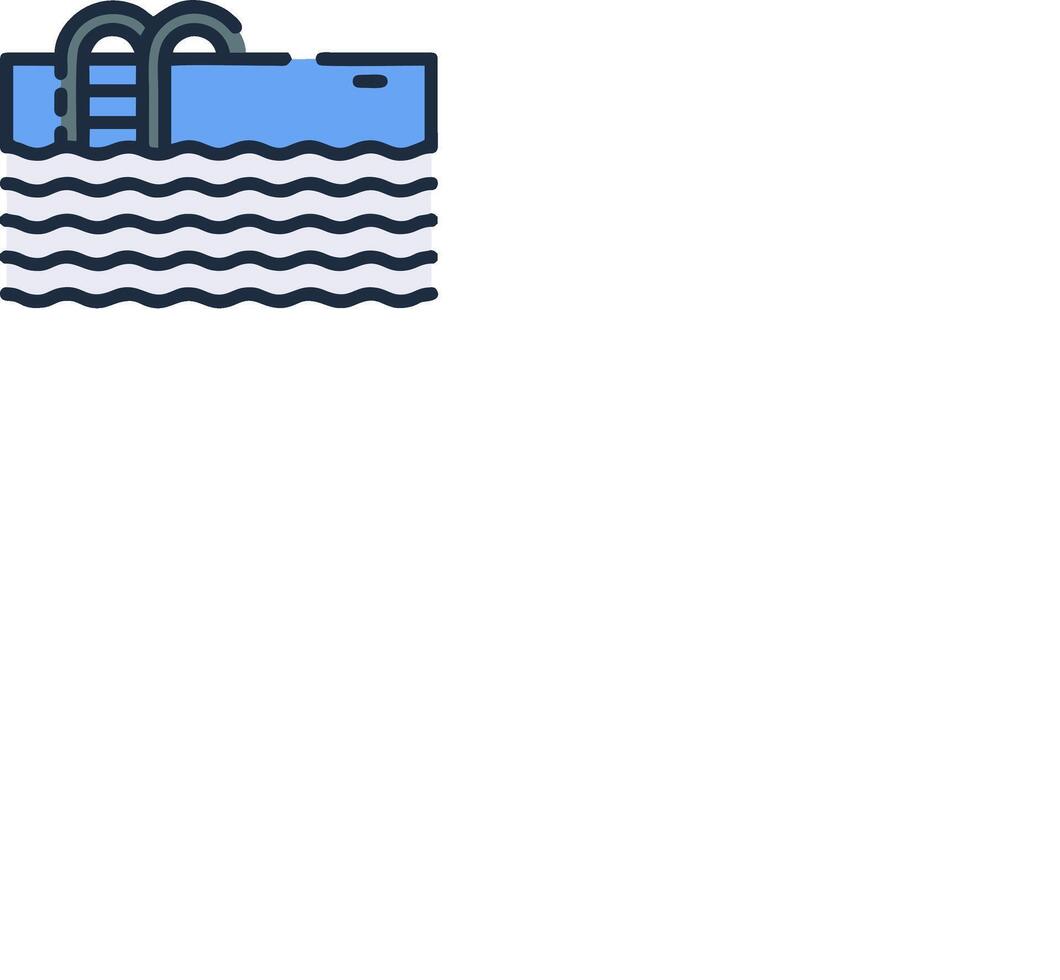 A blue icon of a swimming pool vector