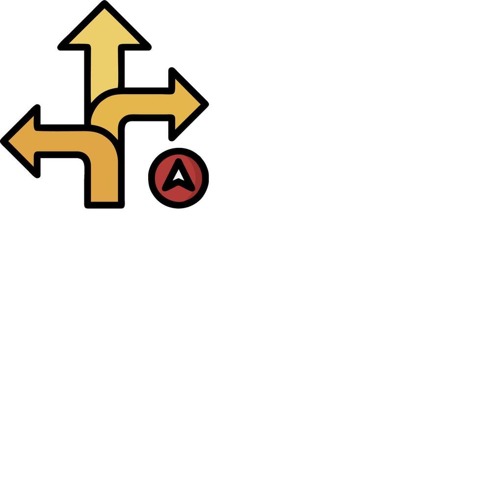 A yellow arrow pointing to a red arrow vector